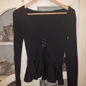 Black Bebe zip down top